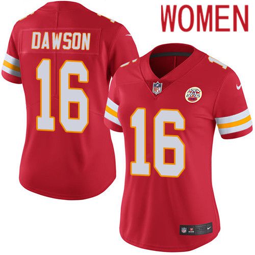 Women Kansas City Chiefs #16 Len Dawson Nike Red Vapor Limited NFL Jersey